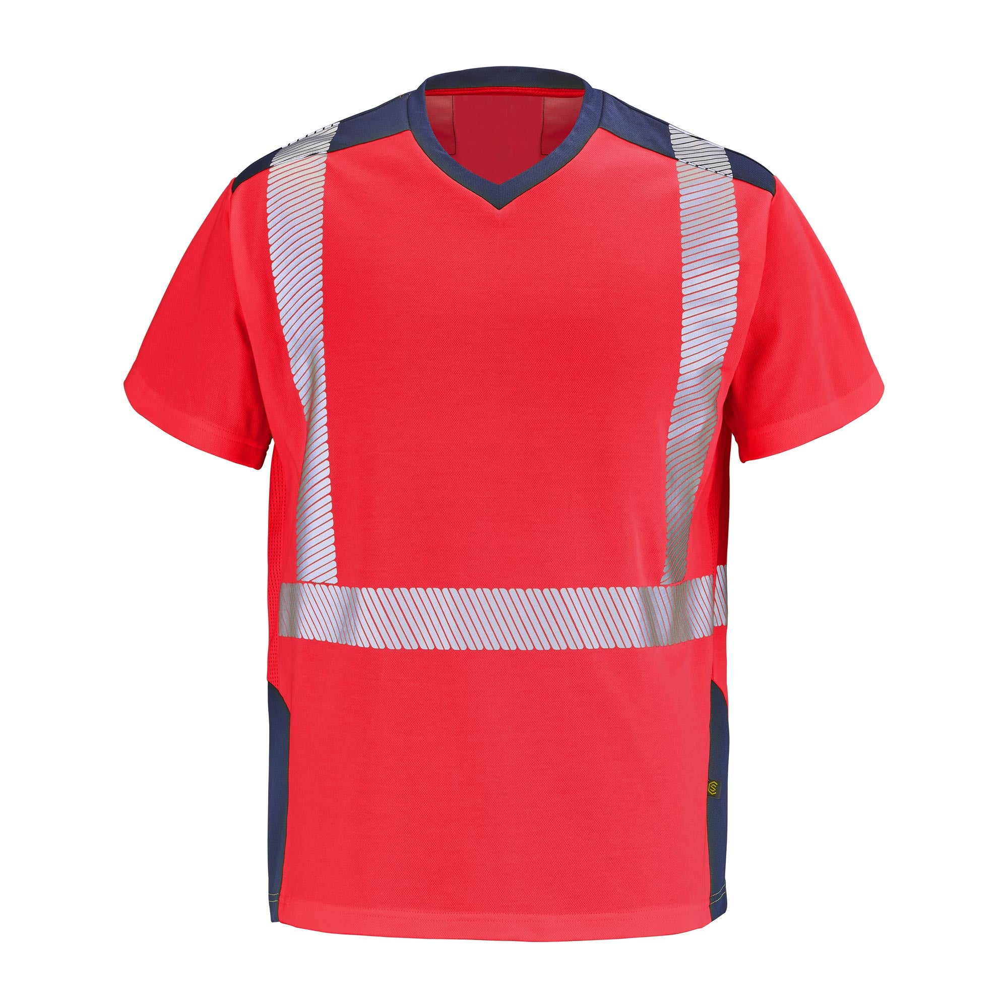 Tee-shirt GHARBI Orange Fluo / Bleu Marine Haute Visibilité de la marque Cepovett Safety - Photo 3/4