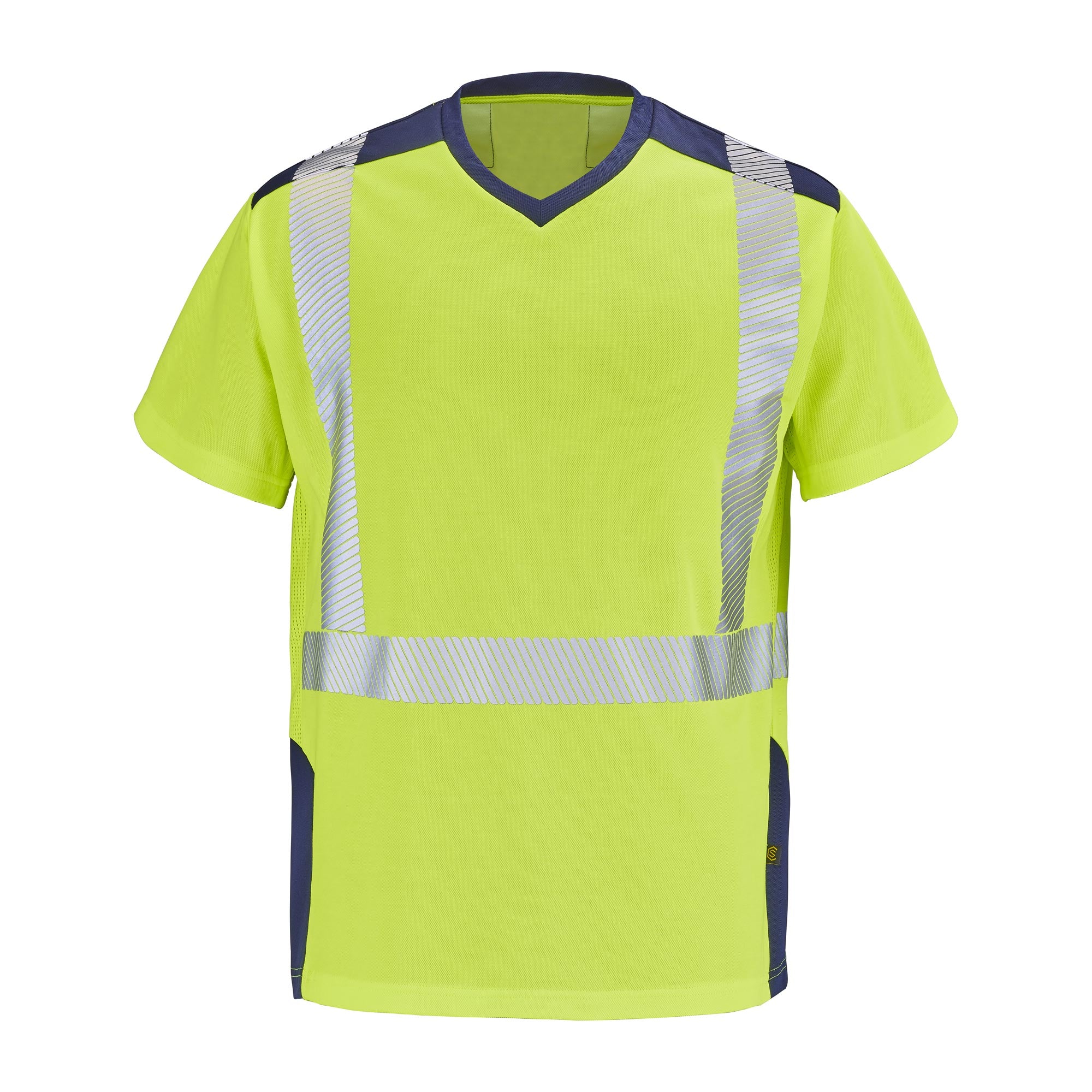 Tee-shirt GHARBI Orange Fluo / Bleu Marine Haute Visibilité de la marque Cepovett Safety - Photo 3/4