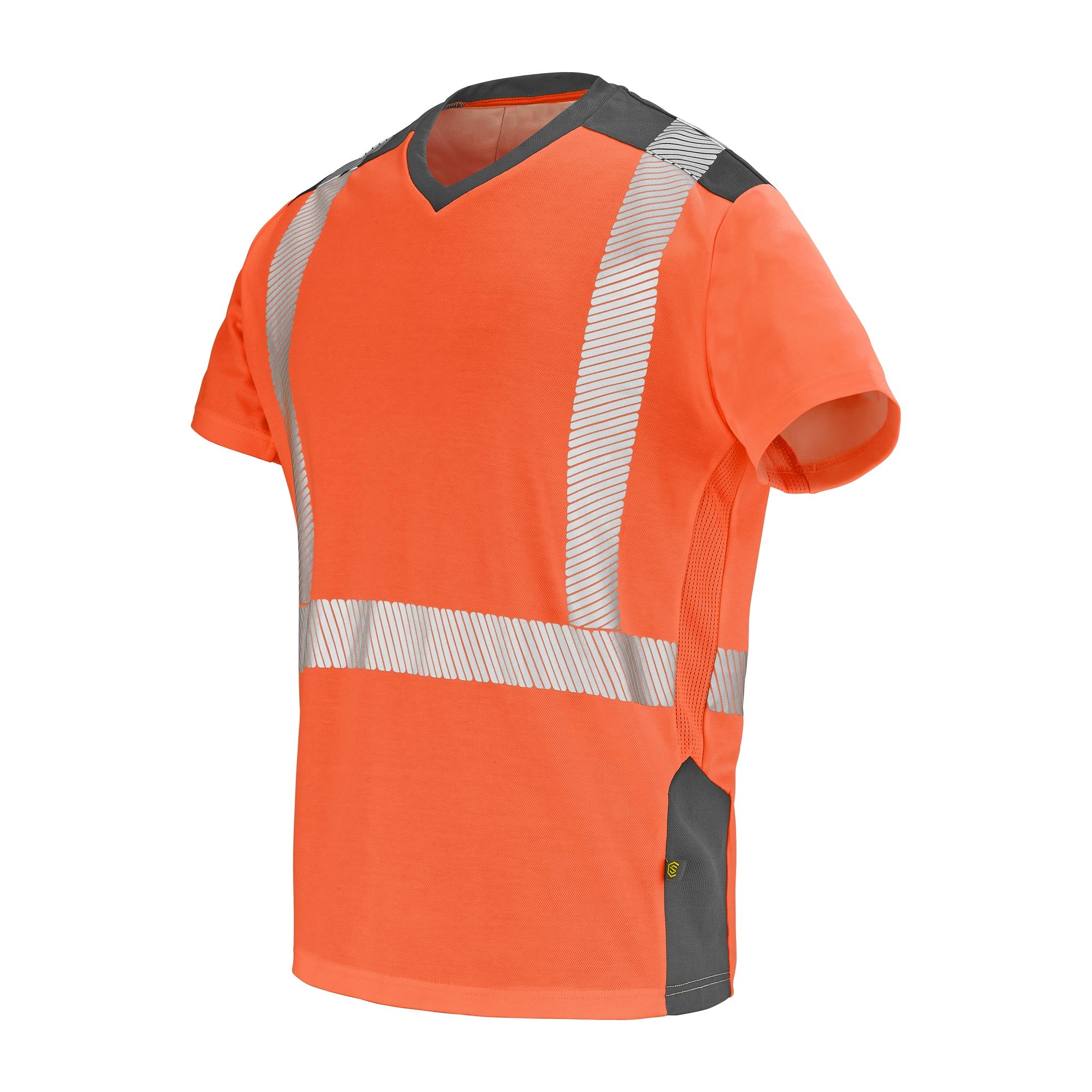 Tee-shirt GHARBI Orange Fluo / Bleu Marine Haute Visibilité de la marque Cepovett Safety - Photo 3/4