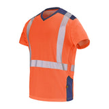 Tee-shirt GHARBI Orange Fluo / Bleu Marine Haute Visibilité de la marque Cepovett Safety - Photo 3/4