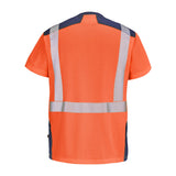 Tee-shirt GHARBI Orange Fluo / Bleu Marine Haute Visibilité de la marque Cepovett Safety - Photo 3/4