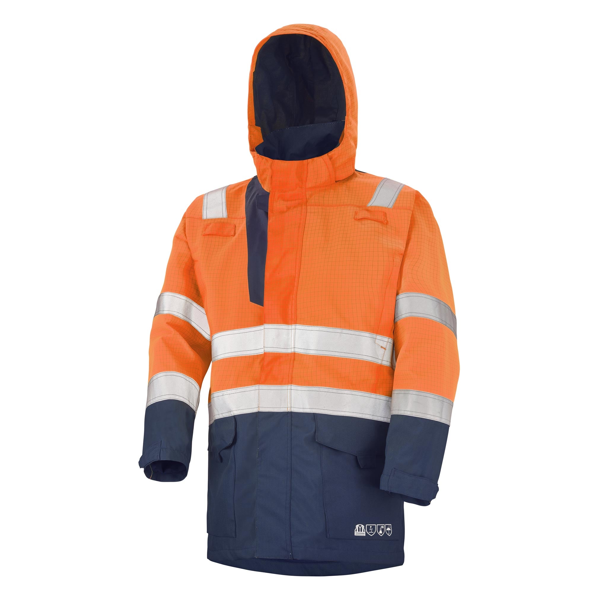Parka HV INTEMPERIES ACCESS Orange Fluo / Navy Multirisques de la marque Cepovett Safety - Photo 3/4
