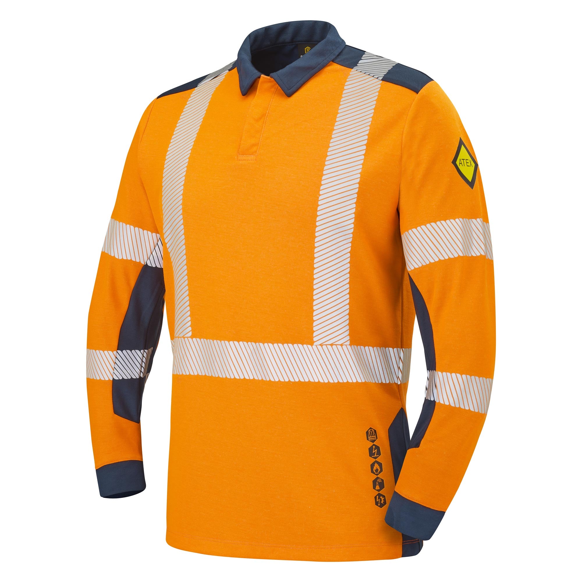 Polo LAPILLI Orange Fluo / Bleu Marine Multirisques de la marque Cepovett Safety - Photo 3/4