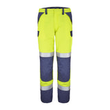 Pantalon LINZOR Jaune Fluo / Bleu Marine Multirisques de la marque Cepovett Safety - Photo face