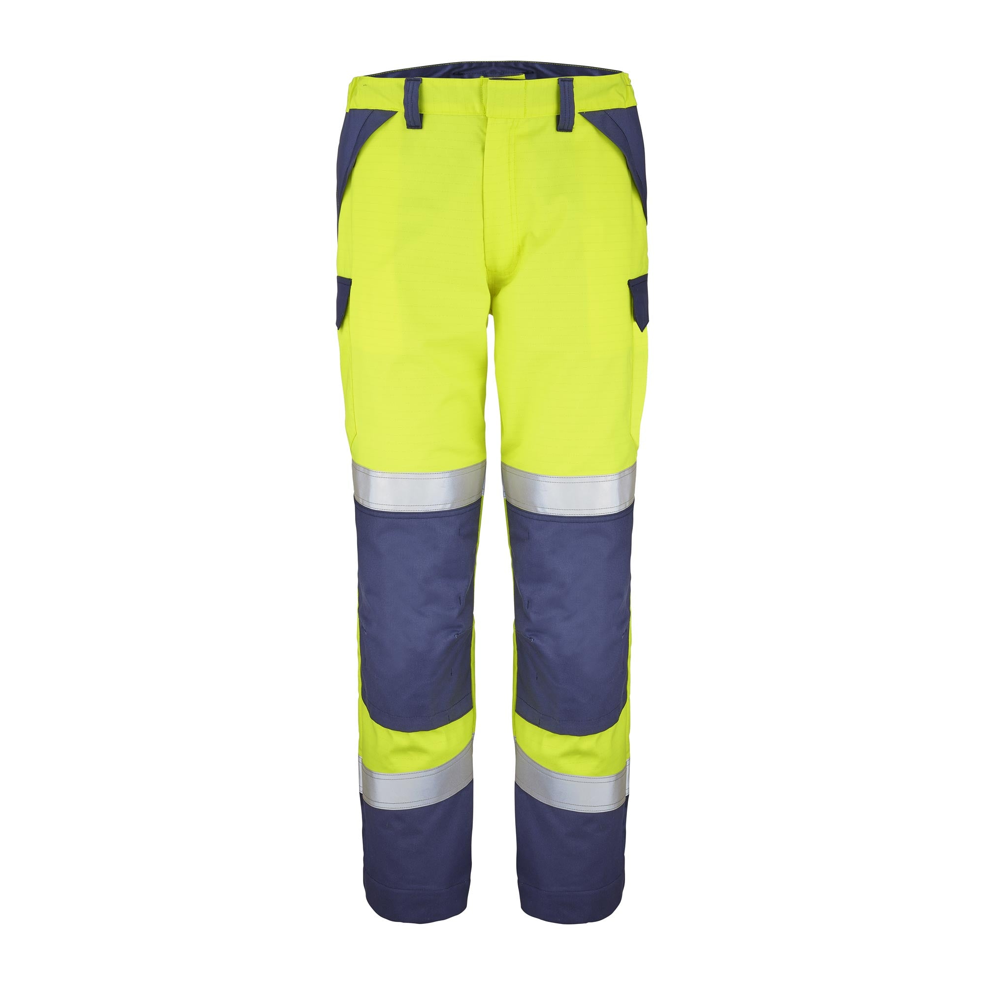 Pantalon LINZOR Jaune Fluo / Bleu Marine Multirisques de la marque Cepovett Safety - Photo face
