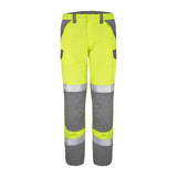Pantalon LINZOR Jaune Fluo / Gris Acier Multirisques de la marque Cepovett Safety - Photo face
