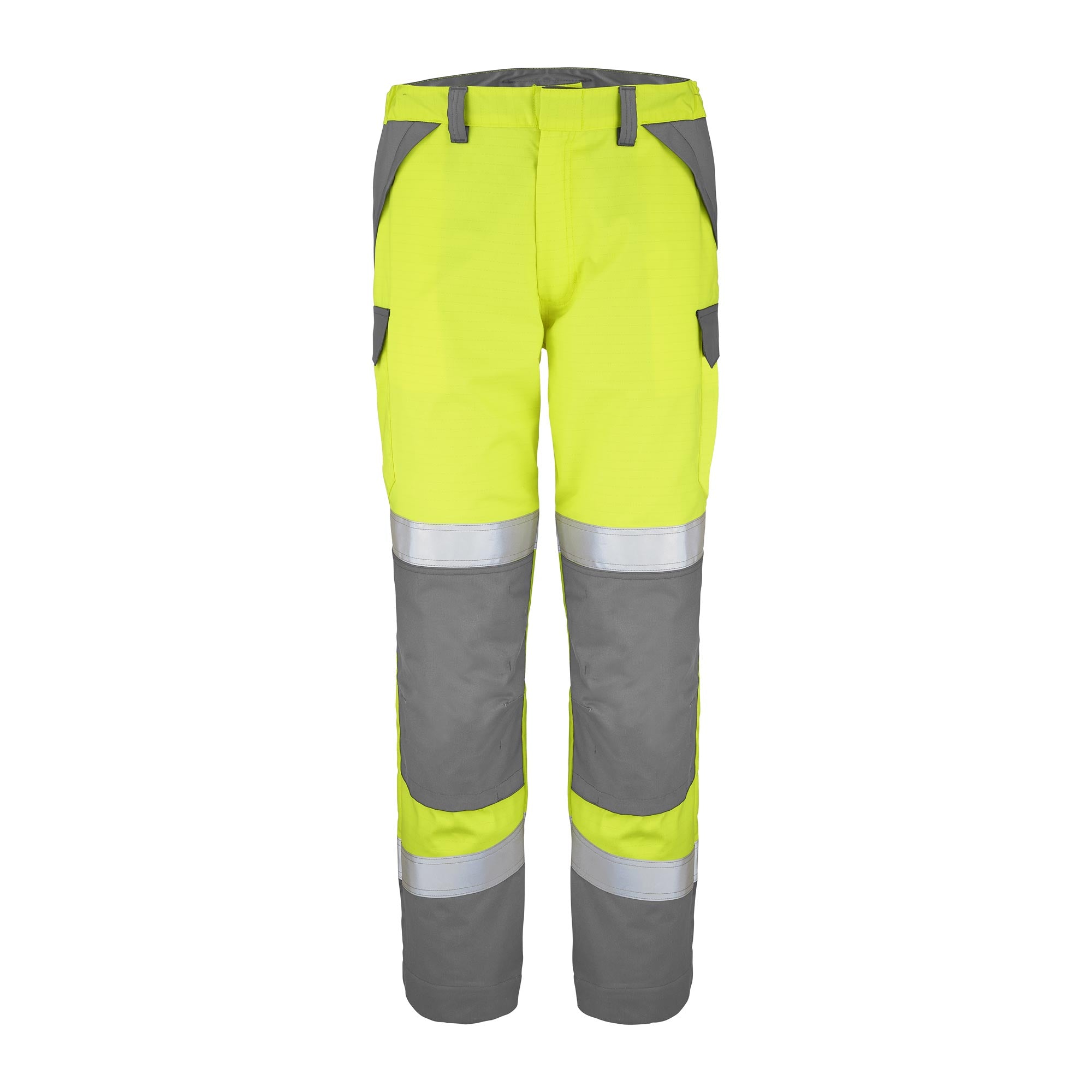 Pantalon LINZOR Jaune Fluo / Gris Acier Multirisques de la marque Cepovett Safety - Photo face