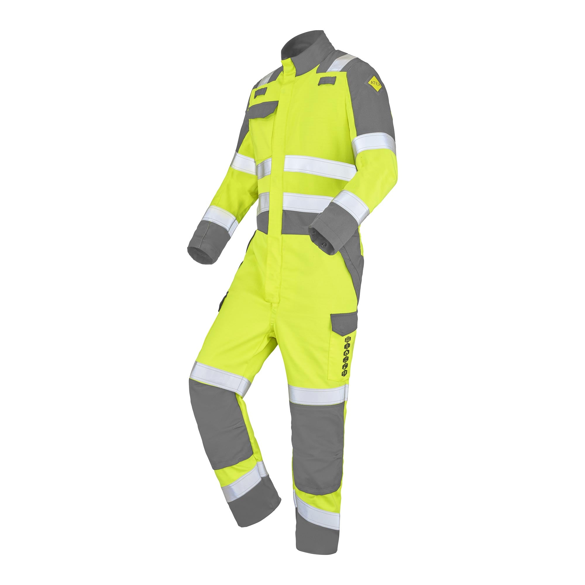 Combinaison 1 zip MEDUSA Jaune Fluo / Gris Acier Multirisques de la marque Cepovett Safety - Photo 3/4