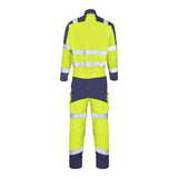 Combinaison 1 zip MEDUSA Jaune Fluo / Bleu Marine Multirisques de la marque Cepovett Safety - Photo dos