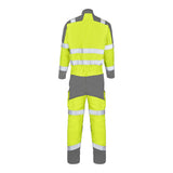 Combinaison 1 zip MEDUSA Jaune Fluo / Gris Acier Multirisques de la marque Cepovett Safety - Photo dos