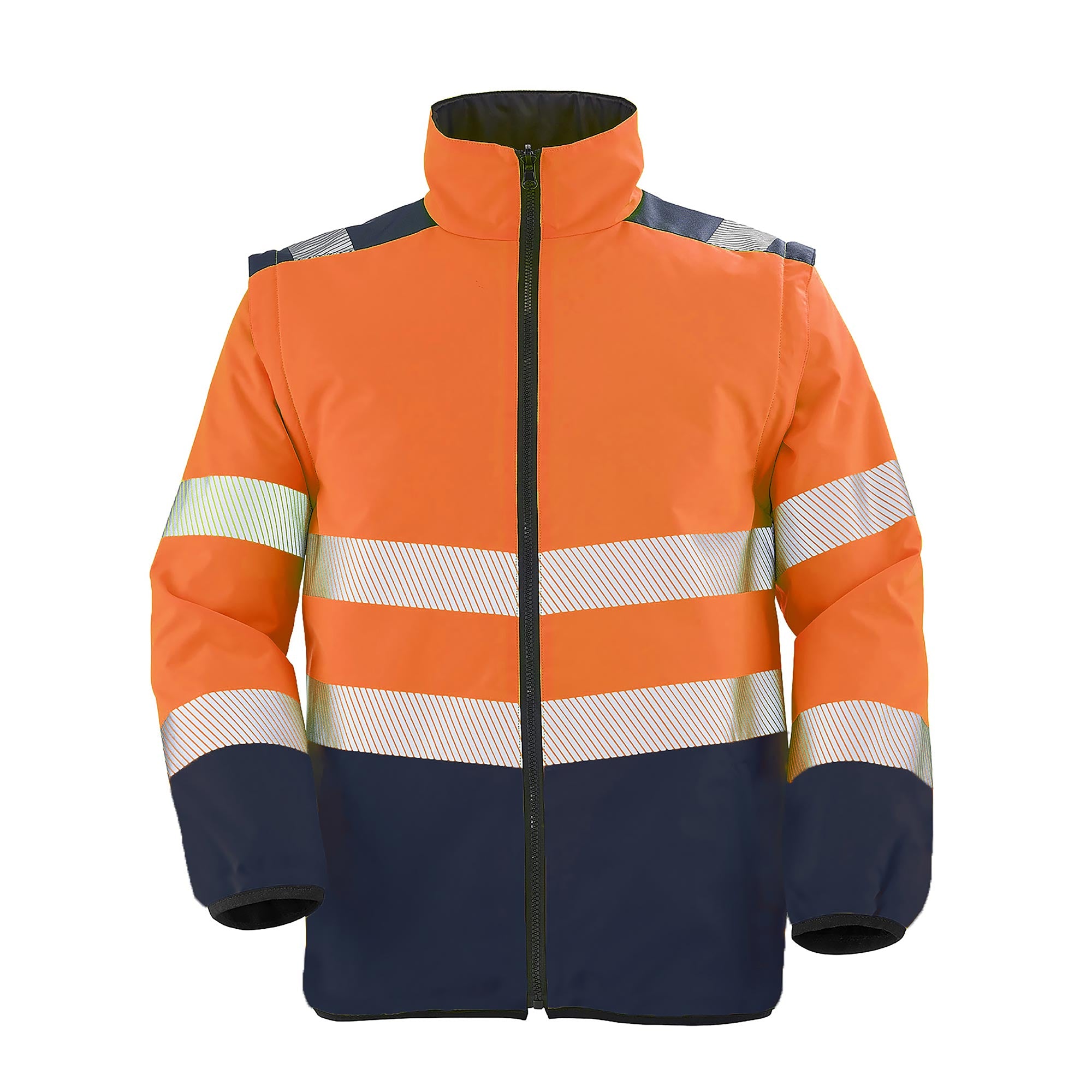 Blouson MORVAN Jaune Fluo / Bleu Marine Haute Visibilité de la marque Cepovett Safety - Photo face