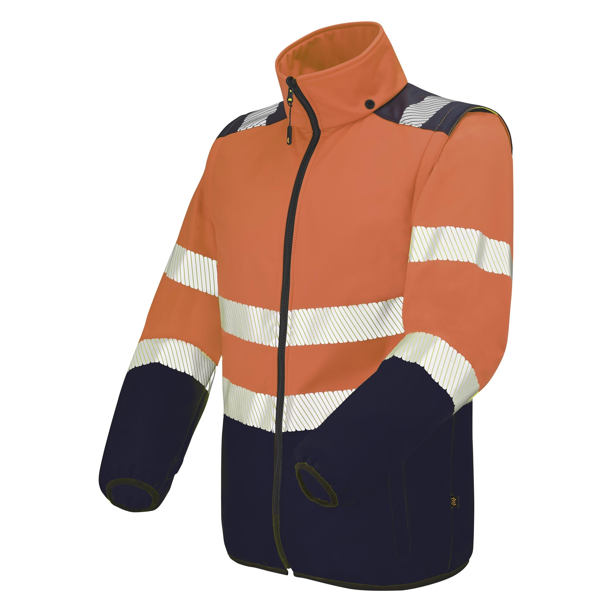 Blouson MORVAN Jaune Fluo / Bleu Marine Haute Visibilité de la marque Cepovett Safety - Photo face
