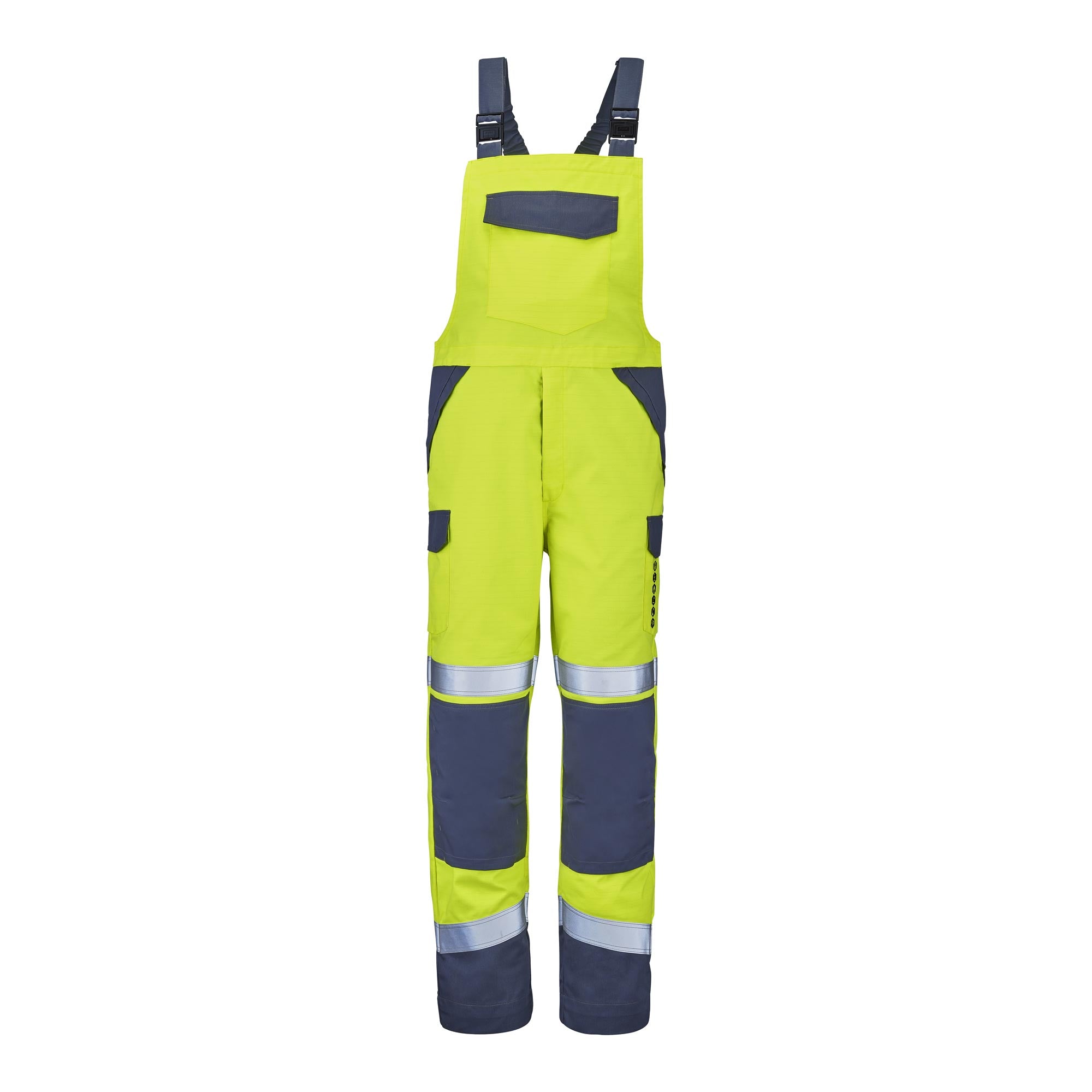 Cotte à bretelles ONAS Jaune Fluo / Bleu Marine Multirisques de la marque Cepovett Safety - Photo 3/4
