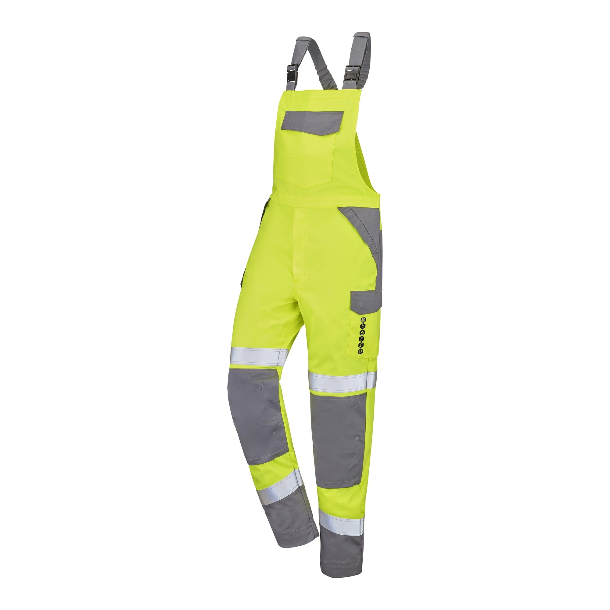 Cotte à bretelles ONAS Jaune Fluo / Bleu Marine Multirisques de la marque Cepovett Safety - Photo 3/4