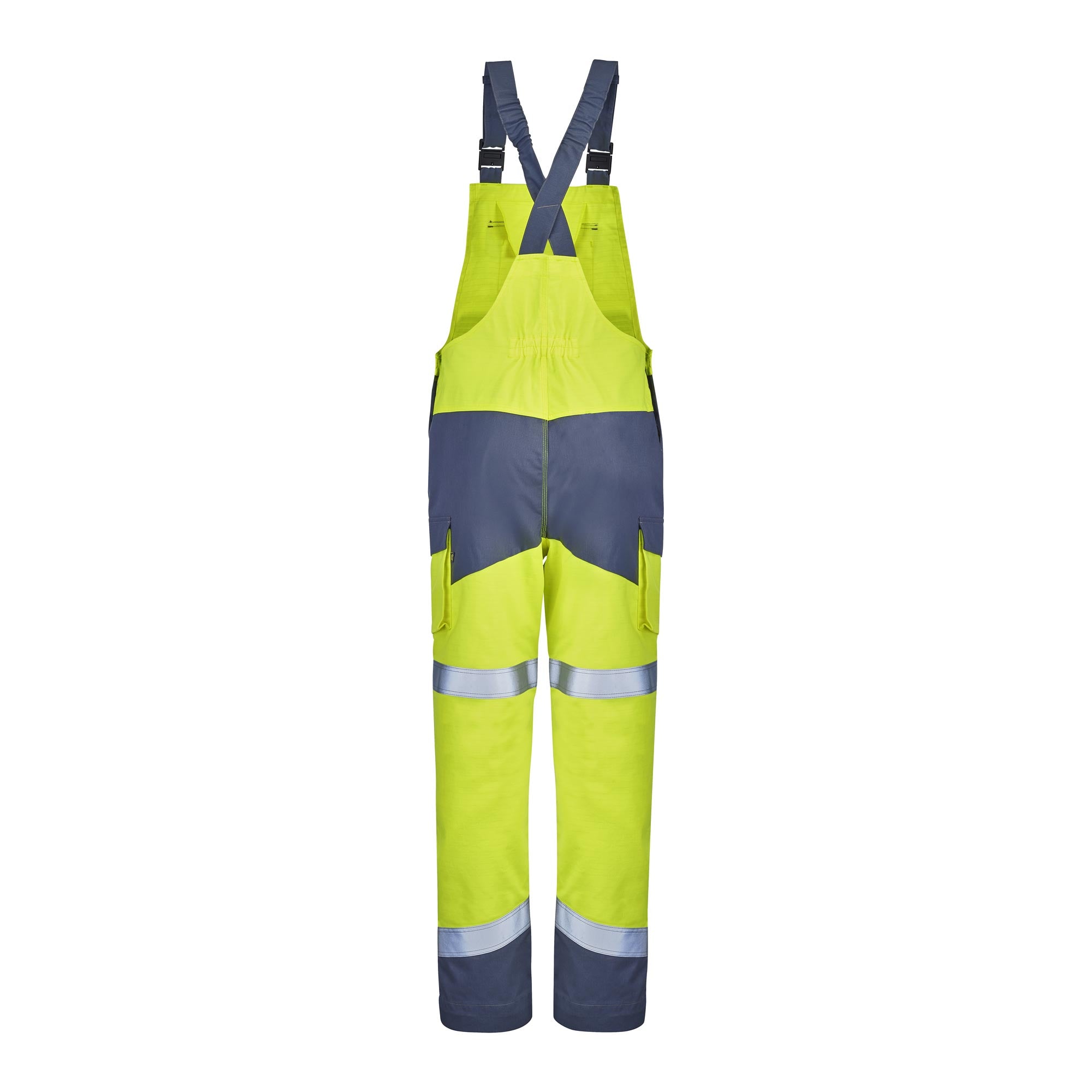 Cotte à bretelles ONAS Jaune Fluo / Bleu Marine Multirisques de la marque Cepovett Safety - Photo 3/4