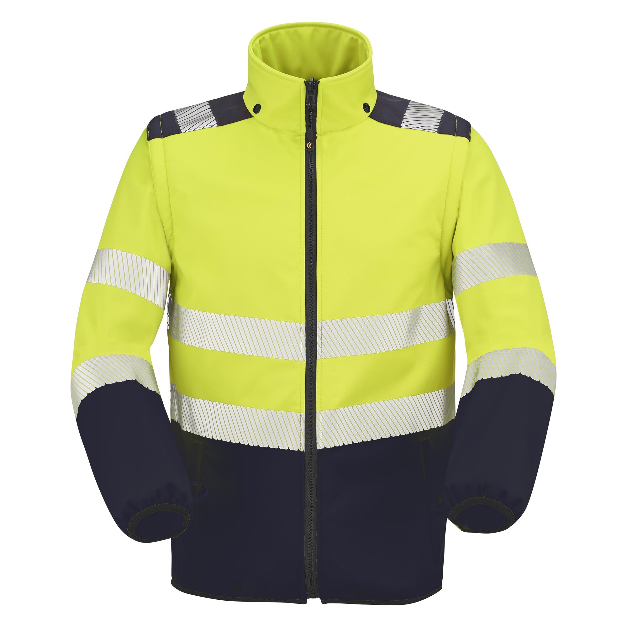 Softshell OURAL Jaune Fluo / Bleu Marine Haute Visibilité de la marque Cepovett Safety - Photo 3/4