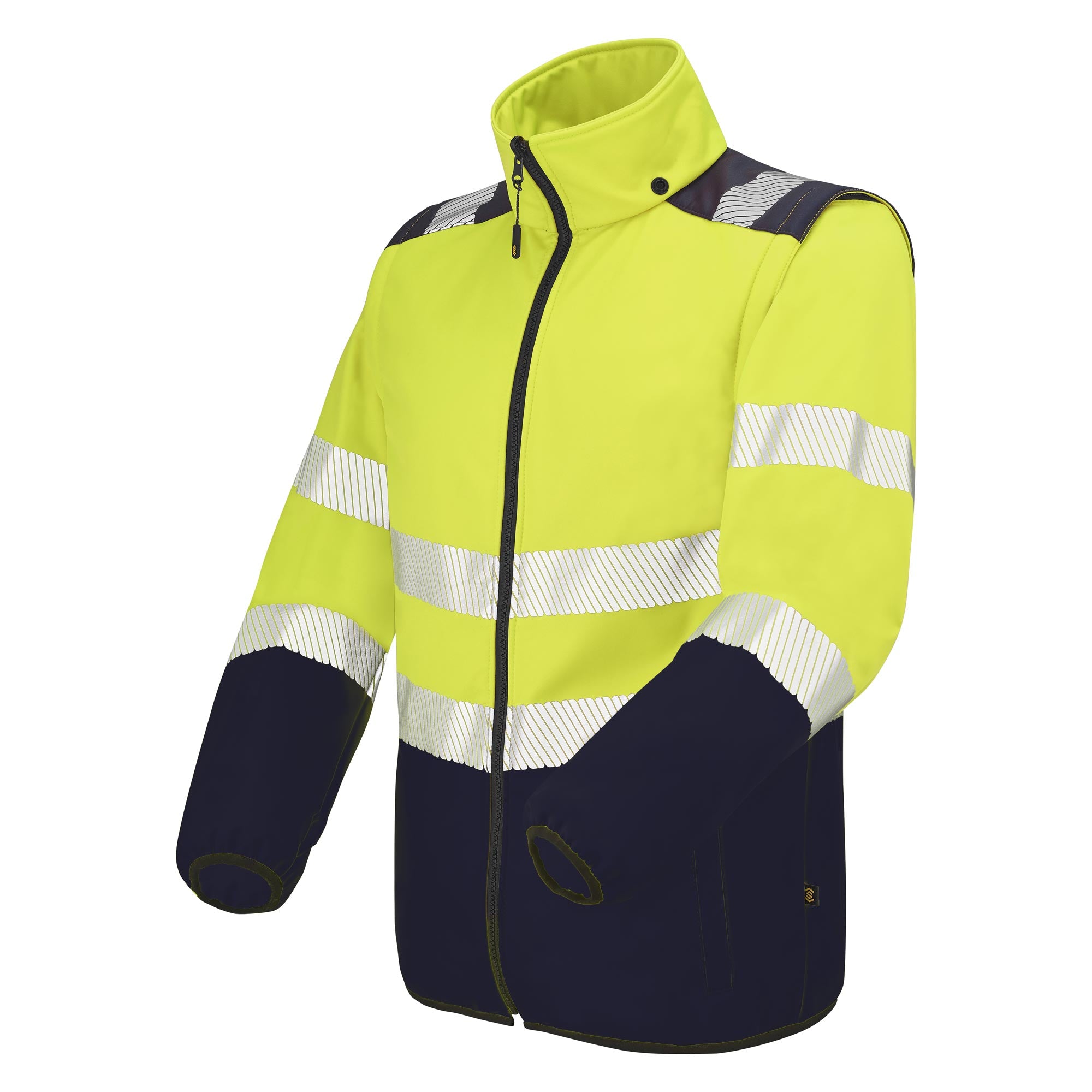 Softshell OURAL Jaune Fluo / Bleu Marine Haute Visibilité de la marque Cepovett Safety - Photo 3/4
