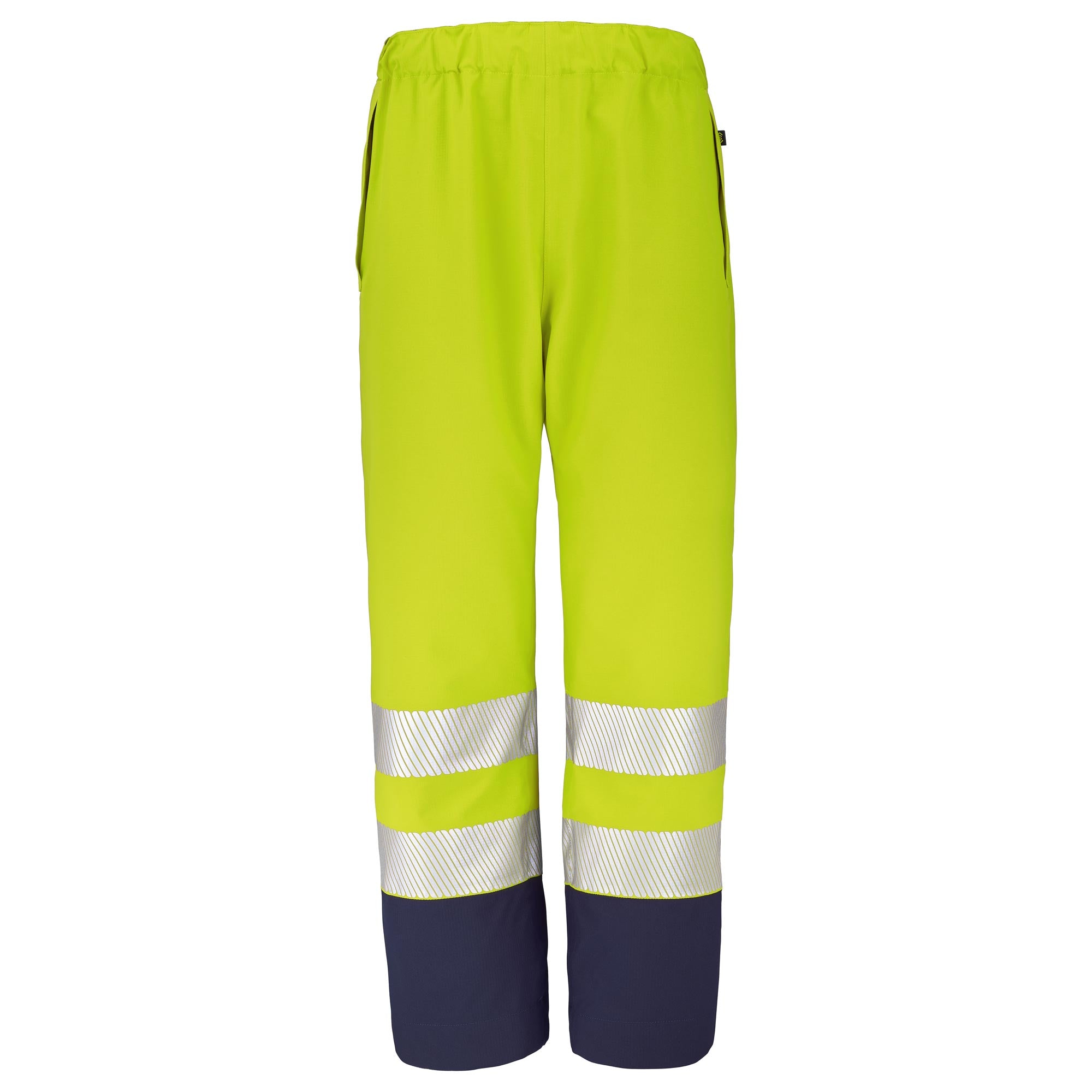 Surpantalon de pluie PAMIR Jaune Fluo / Bleu Marine Haute Visibilité de la marque Cepovett Safety - Photo 3/4
