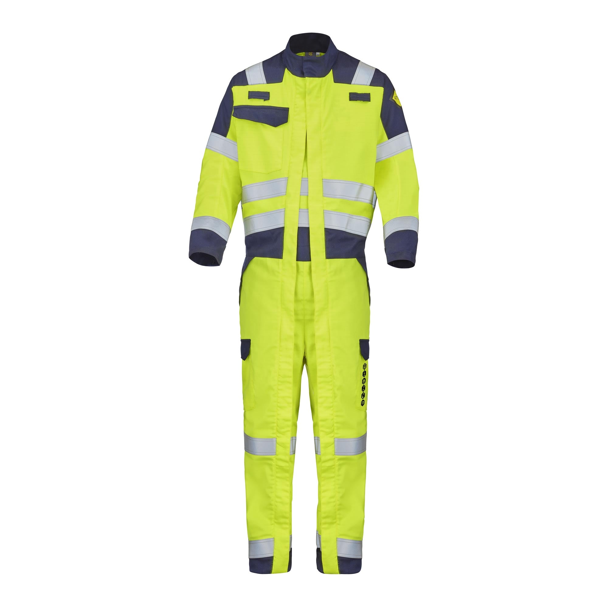 Combinaison 2 zip PANIRI Jaune Fluo / Bleu Marine Multirisques de la marque Cepovett Safety - Photo 3/4