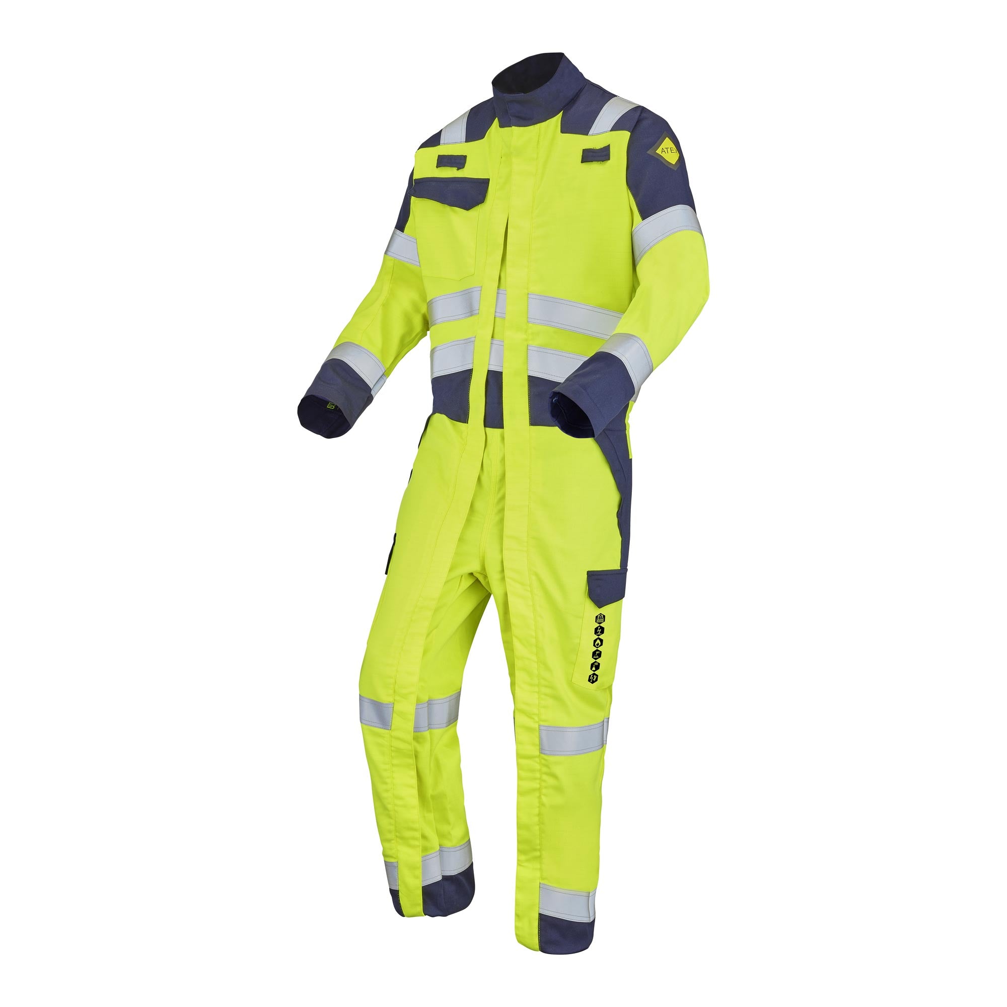 Combinaison 2 zip PANIRI Jaune Fluo / Bleu Marine Multirisques de la marque Cepovett Safety - Photo 3/4