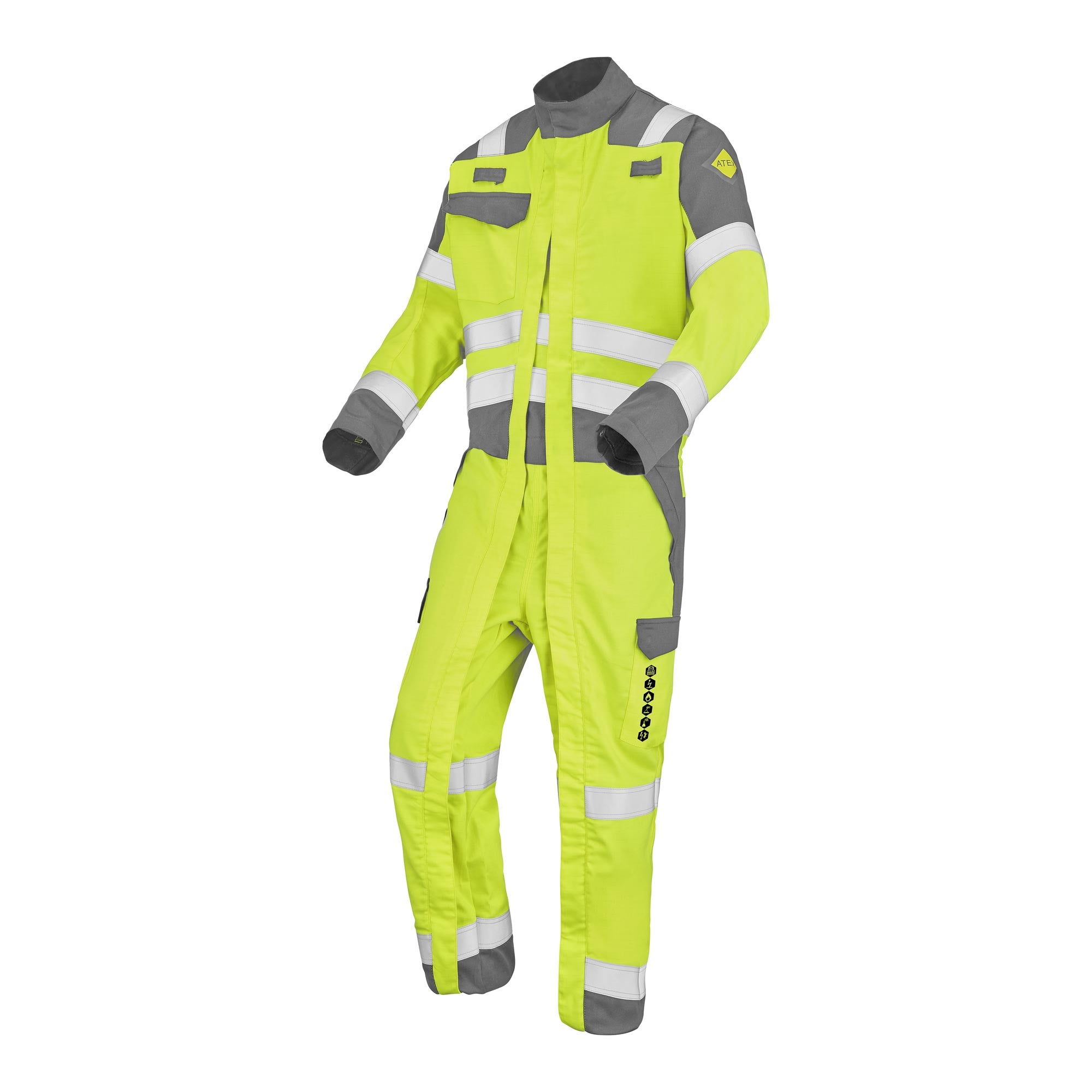 Combinaison 2 zip PANIRI Jaune Fluo / Bleu Marine Multirisques de la marque Cepovett Safety - Photo 3/4