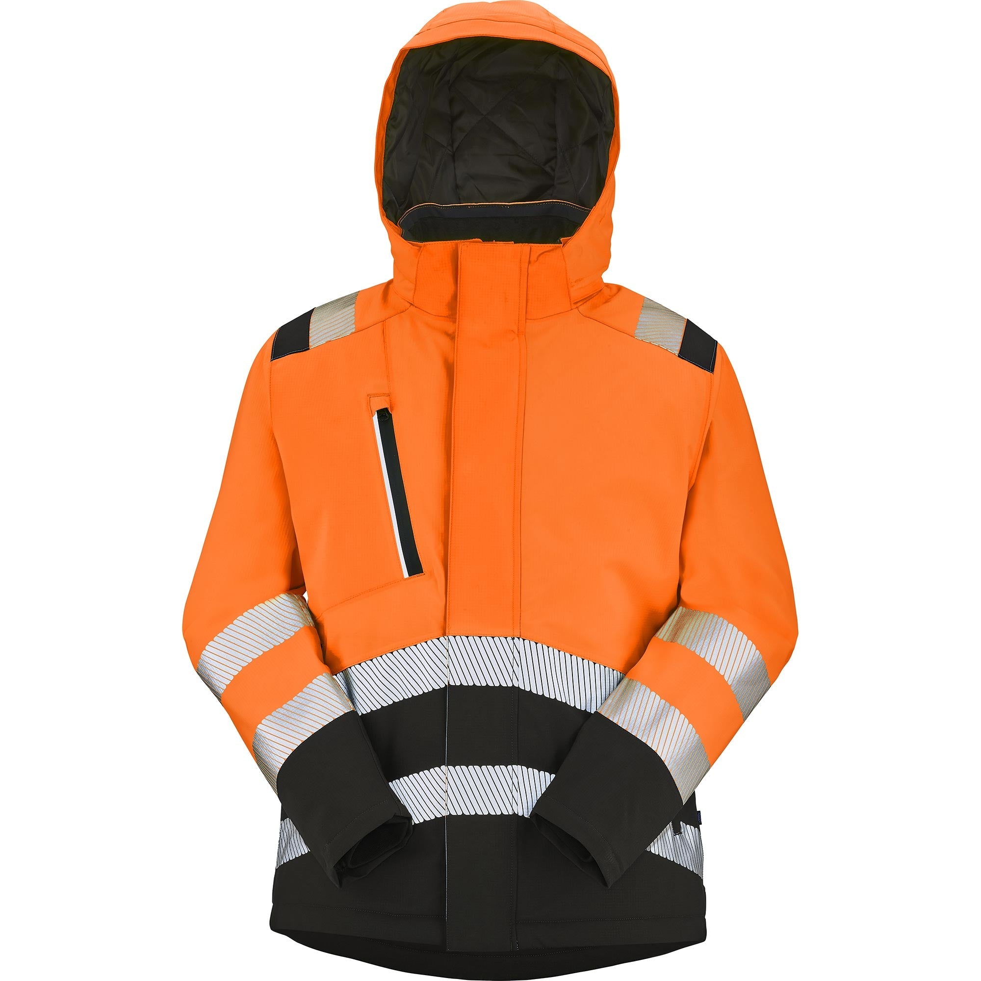 Parka PETRA Orange Fluo / Noir Haute Visibilité de la marque Cepovett Safety - Photo face