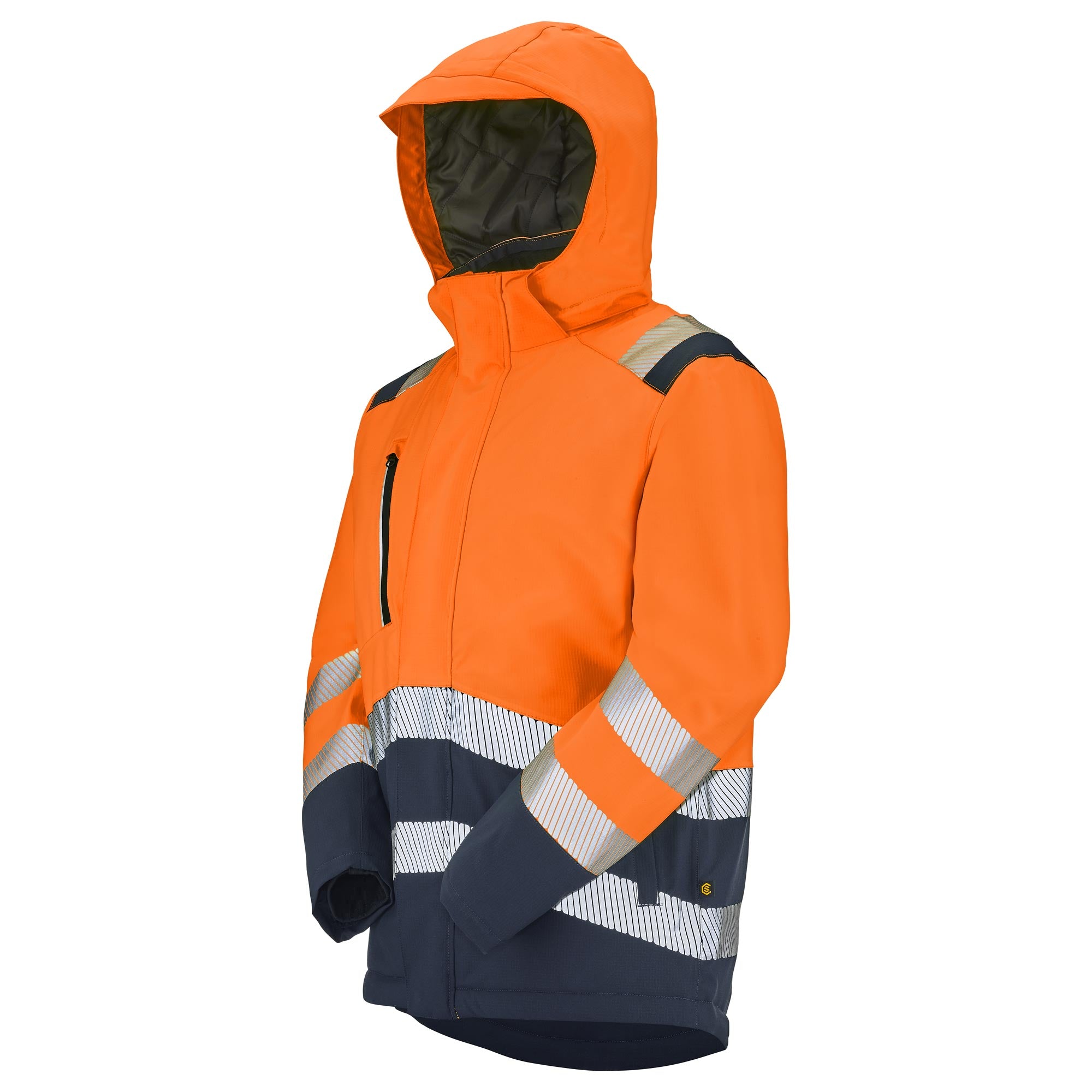 Parka PETRA Orange Fluo / Navy Haute Visibilité de la marque Cepovett Safety - Photo 3/4