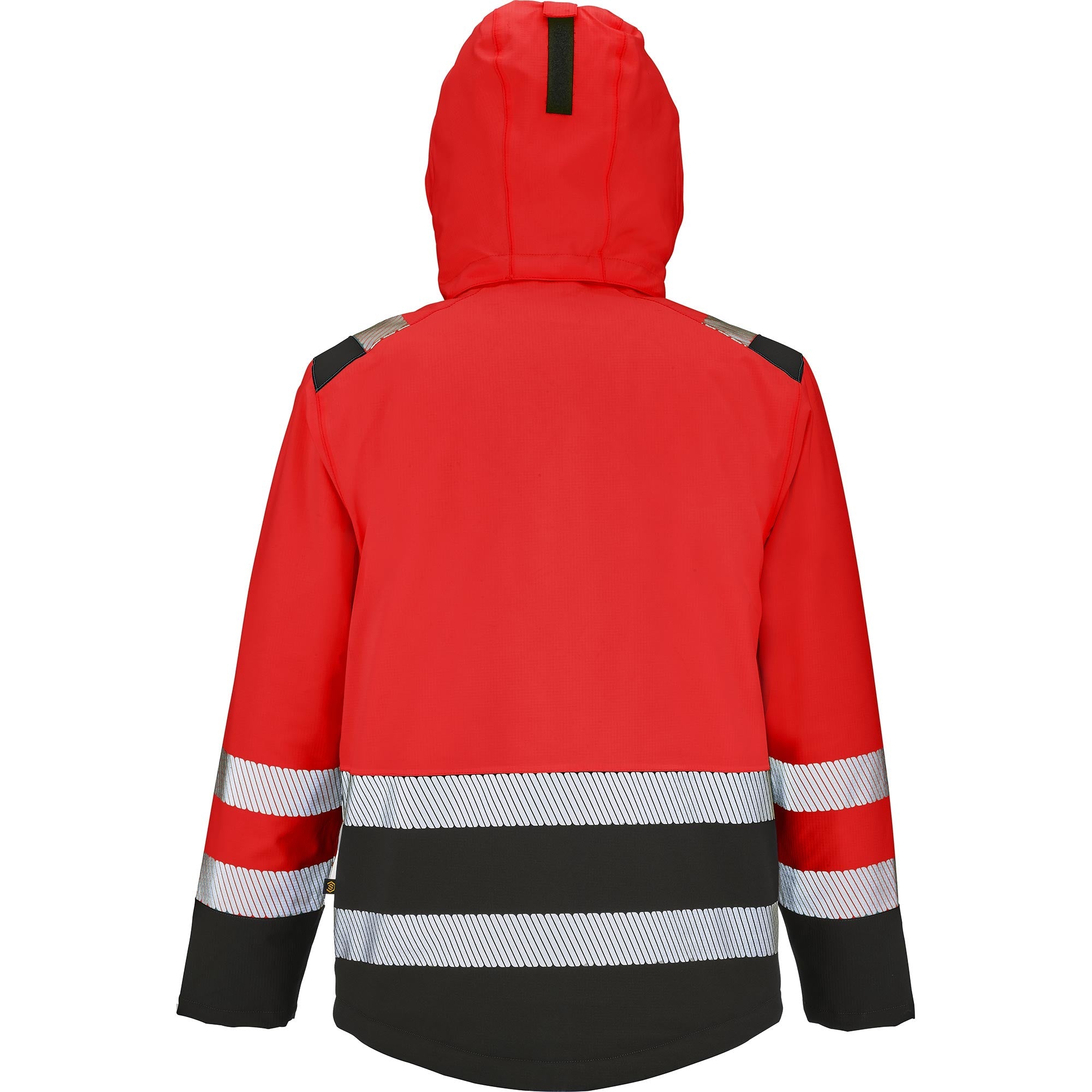 Parka PETRA Rouge Fluo / Noir Haute Visibilité de la marque Cepovett Safety - Photo dos