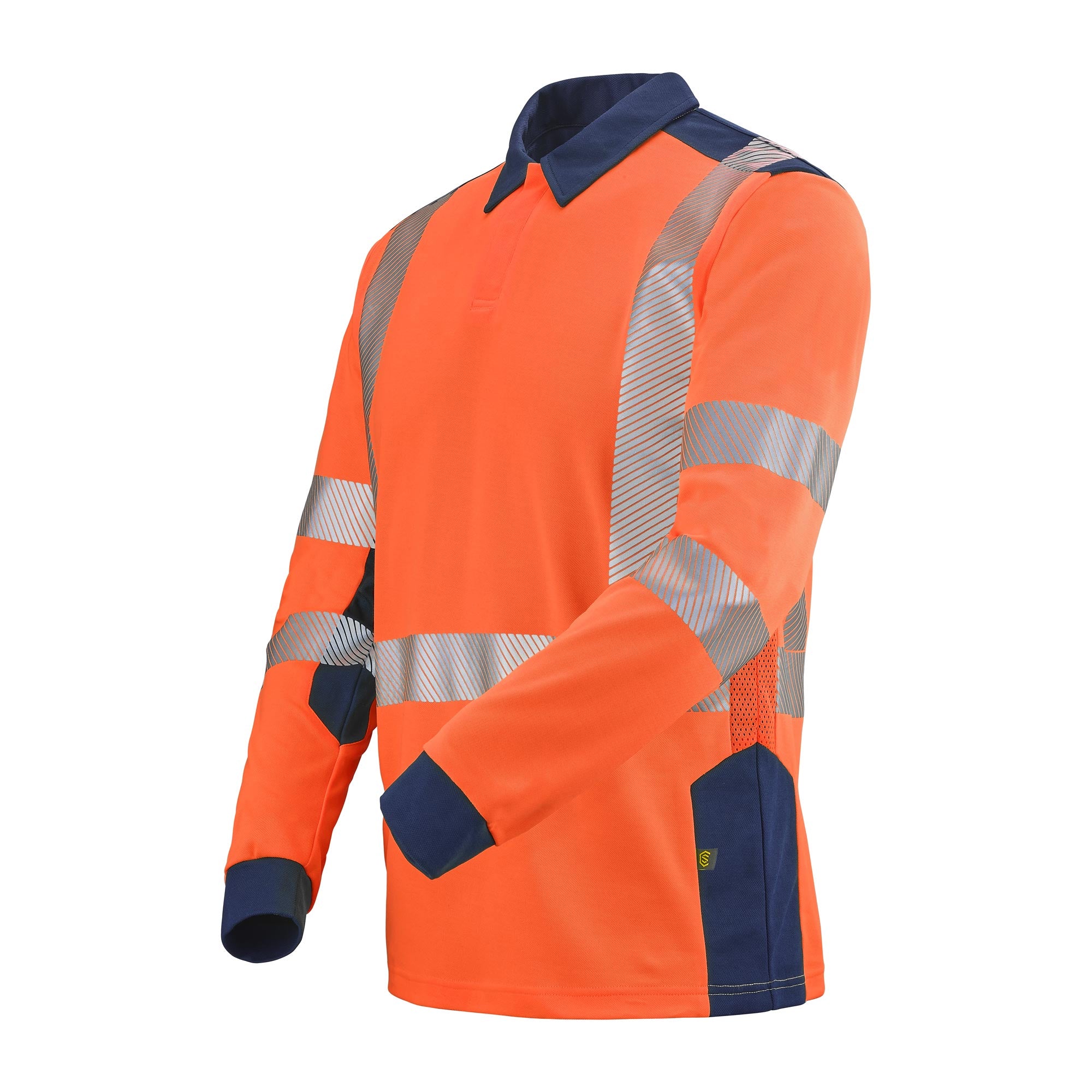 Polo PONANT Orange Fluo / Bleu Marine Haute Visibilité de la marque Cepovett Safety - Photo 3/4