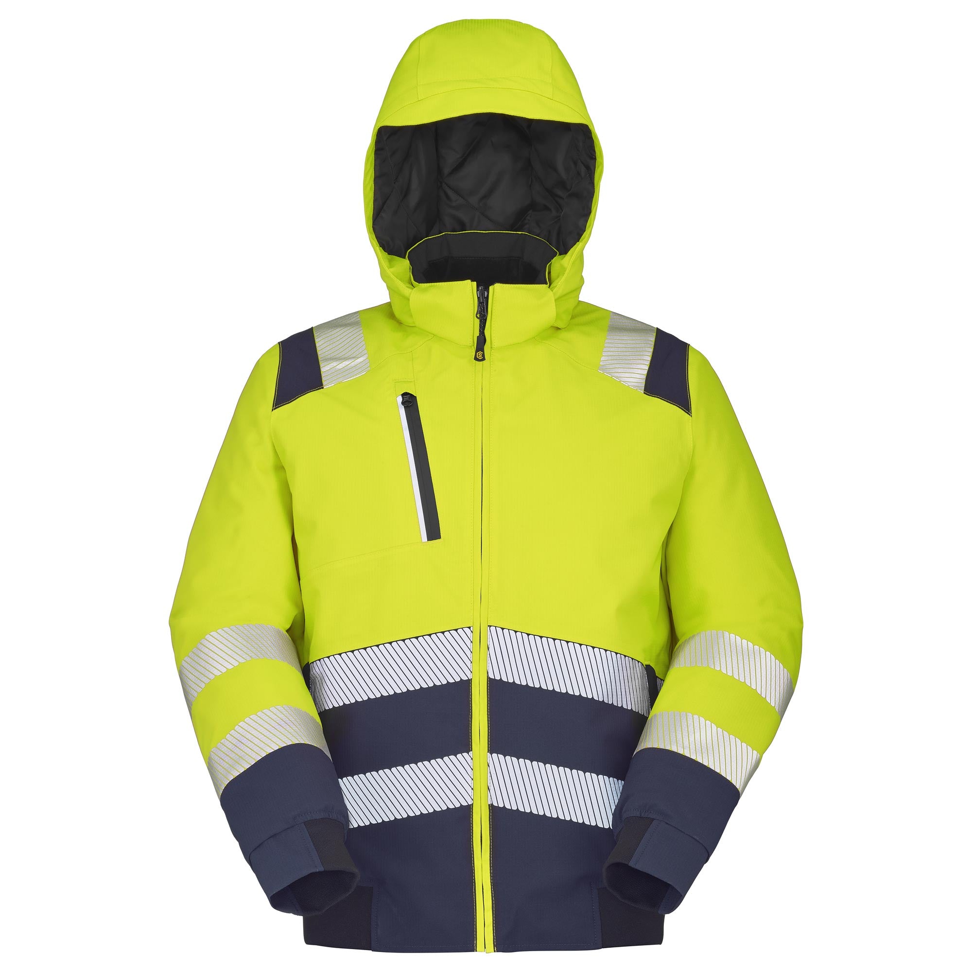 Blouson haute visibilité RILA Jaune Fluo / Bleu Marine de la marque Cepovett Safety - Photo face
