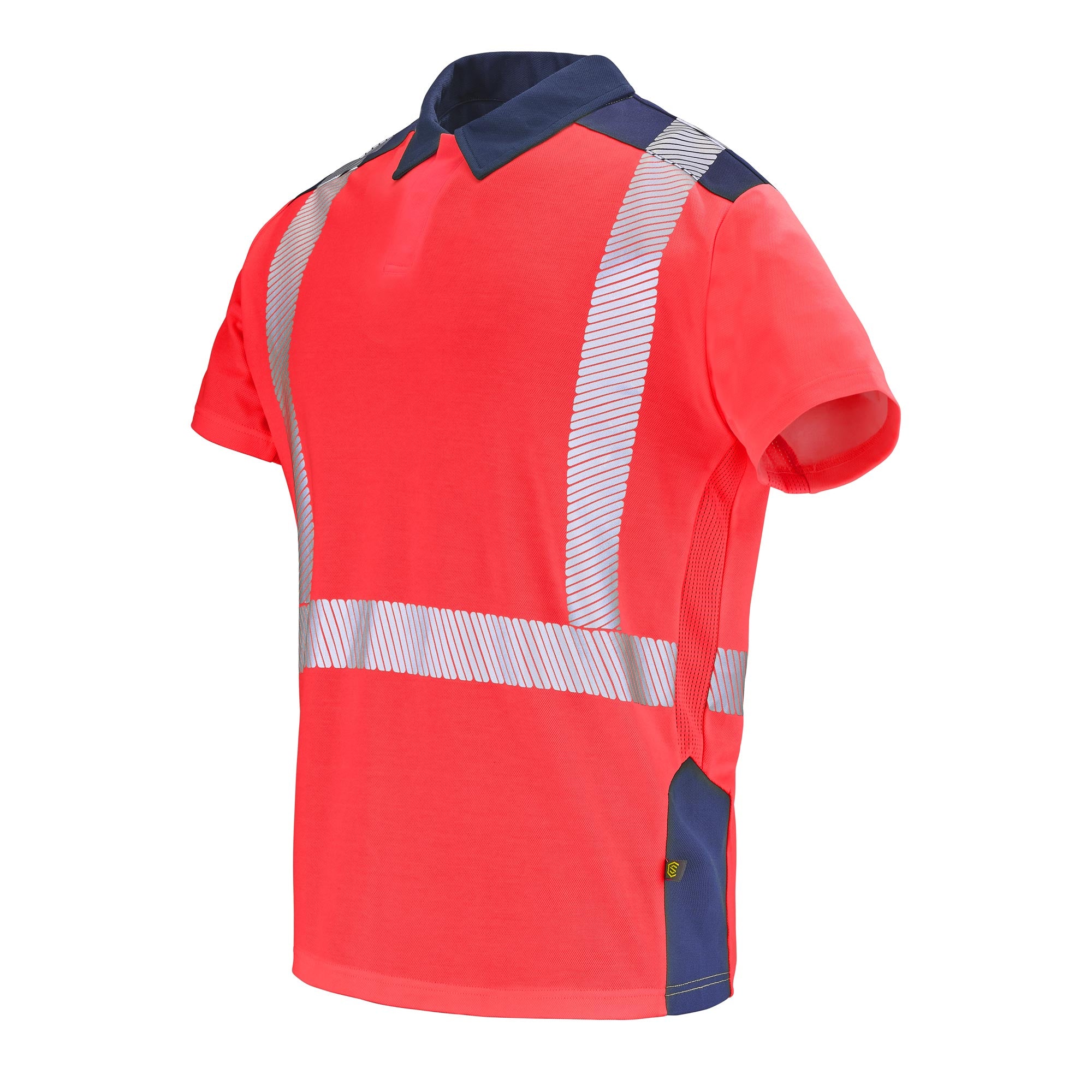 Polo SIMOUN Rouge Fluo / Bleu Marine Haute Visibilité de la marque Cepovett Safety - Photo 3/4