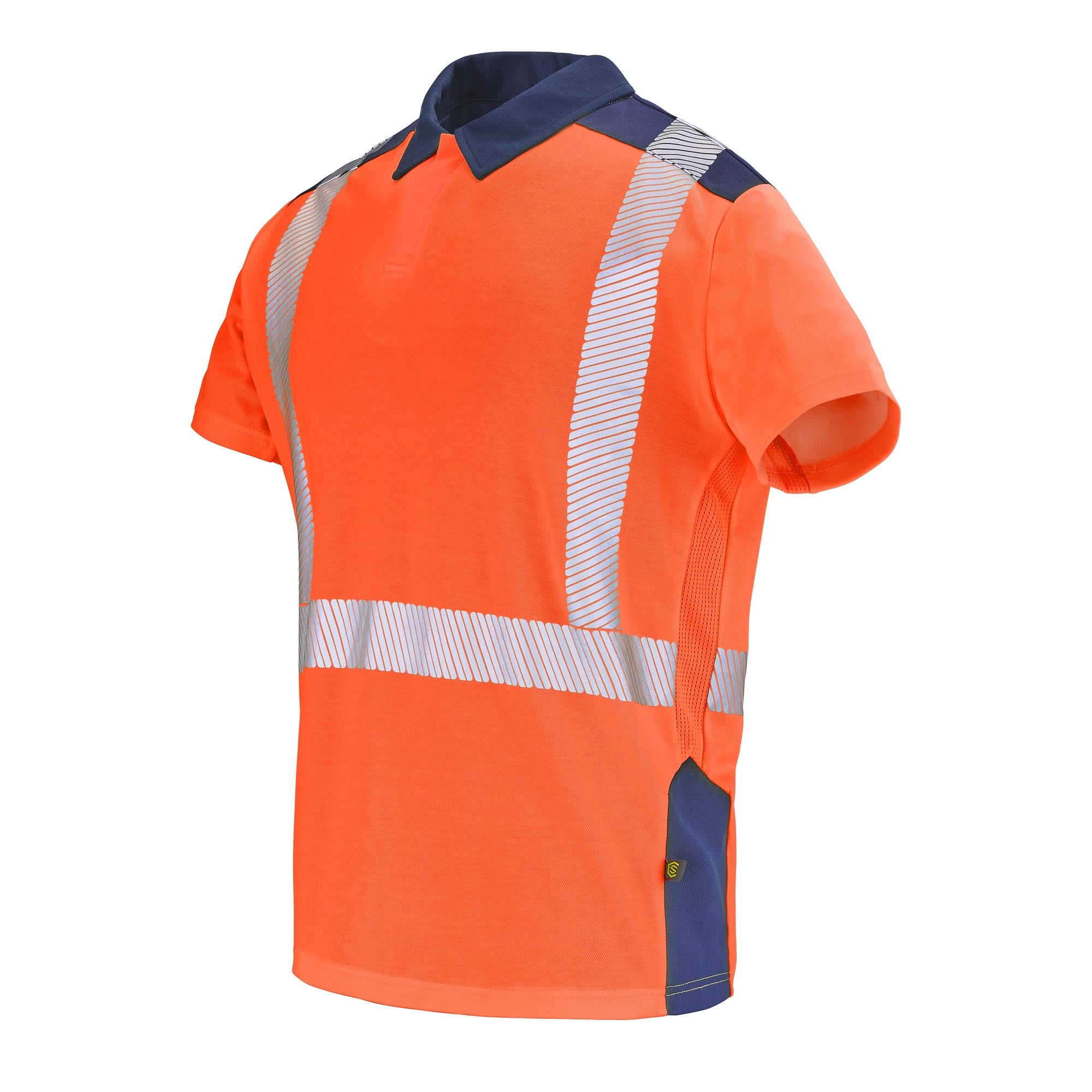 Polo SIMOUN Orange Fluo / Bleu Marine Haute Visibilité de la marque Cepovett Safety - Photo 3/4