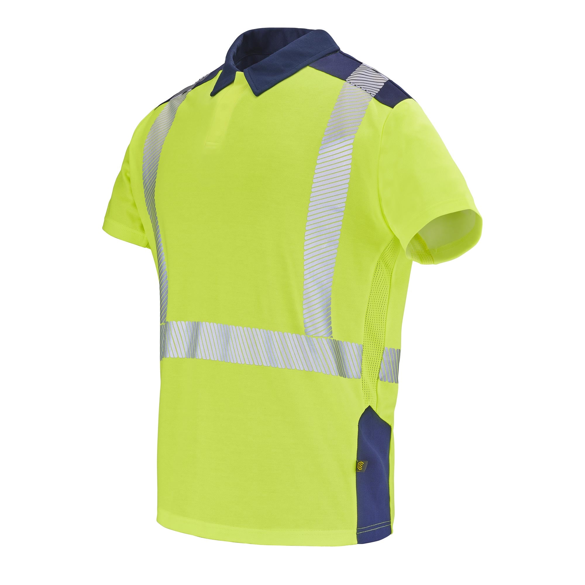 Polo SIMOUN Jaune Fluo / Bleu Marine Haute Visibilité de la marque Cepovett Safety - Photo 3/4