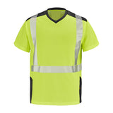 Tee-shirt SIROCCO Jaune Fluo / Noir Haute Visibilité de la marque Cepovett Safety - Photo face