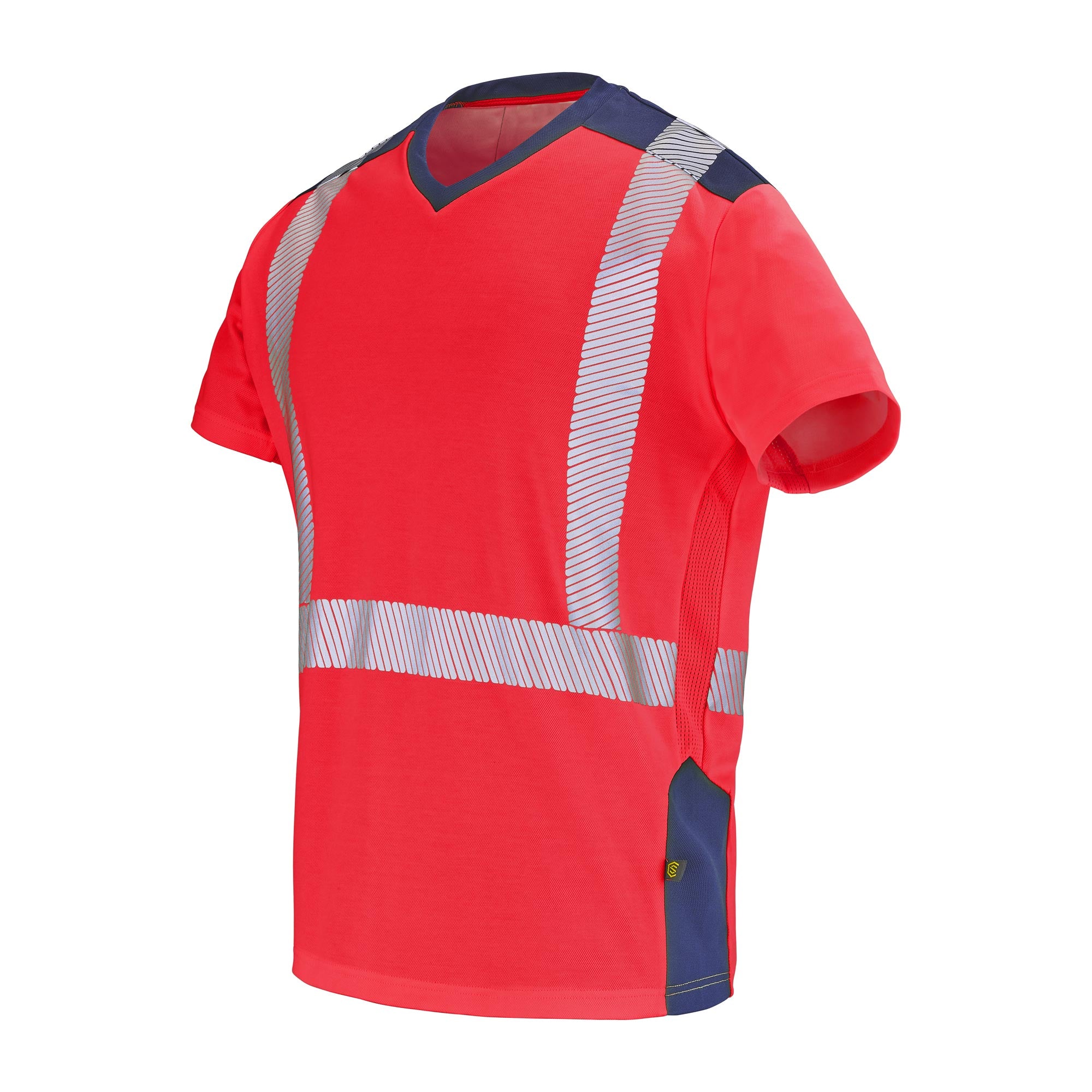 Tee-shirt SIROCCO Rouge Fluo / Bleu Marine Haute Visibilité de la marque Cepovett Safety - Photo 3/4