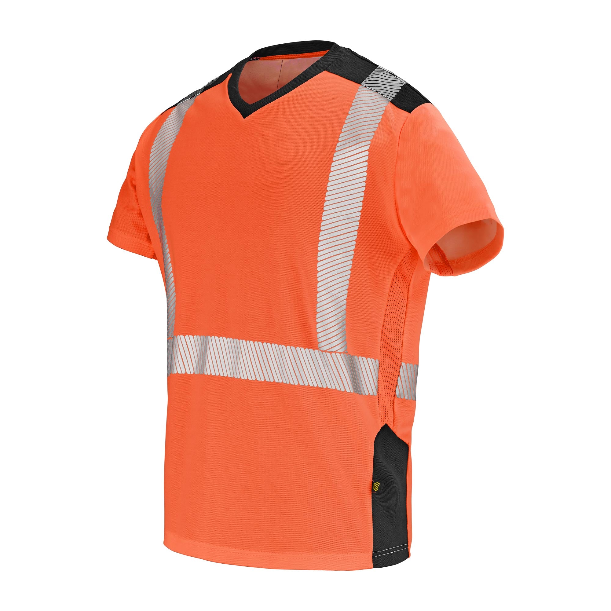Tee-shirt SIROCCO Orange Fluo / Noir Haute Visibilité de la marque Cepovett Safety - Photo 3/4