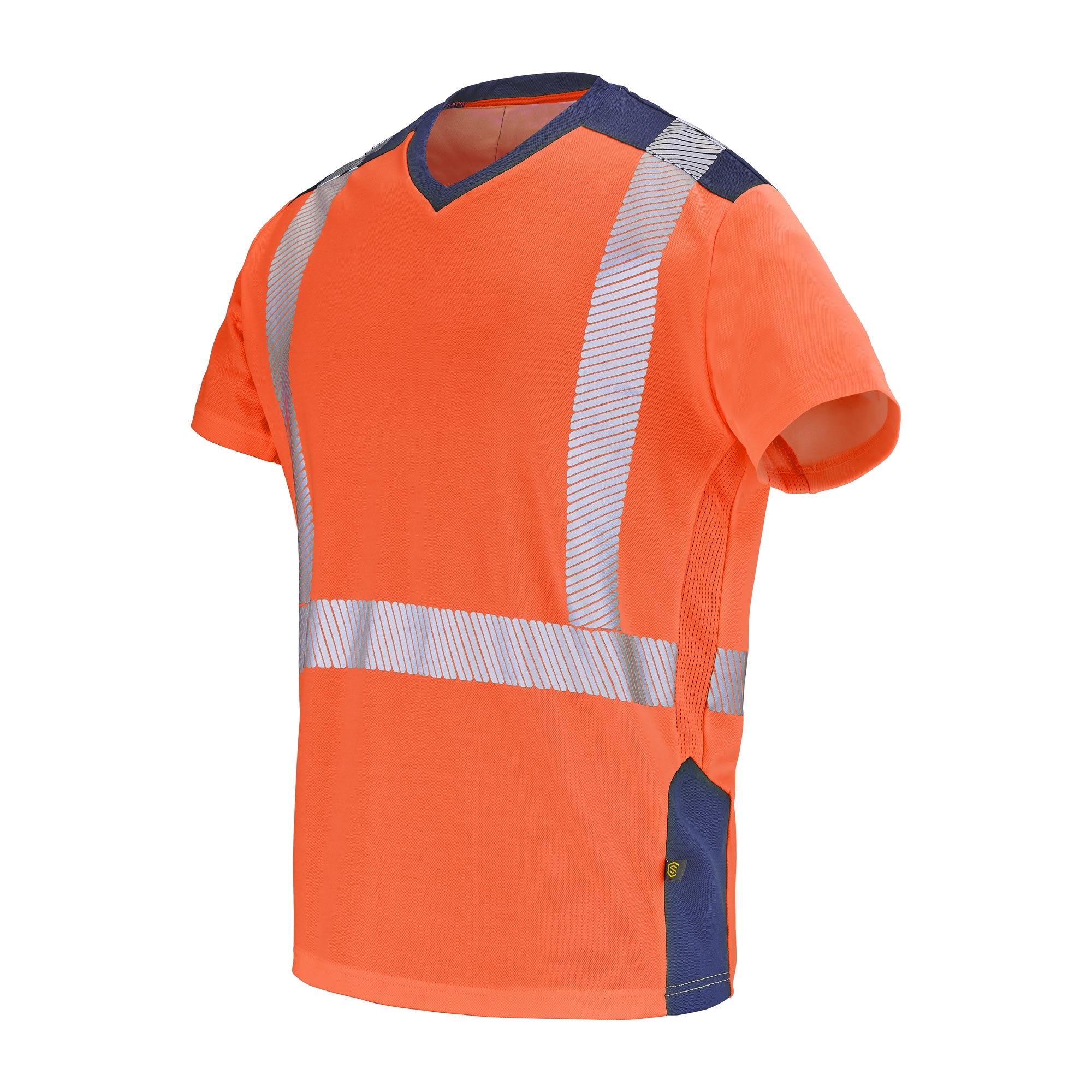 Tee-shirt SIROCCO Orange Fluo / Bleu Marine Haute Visibilité de la marque Cepovett Safety - Photo 3/4