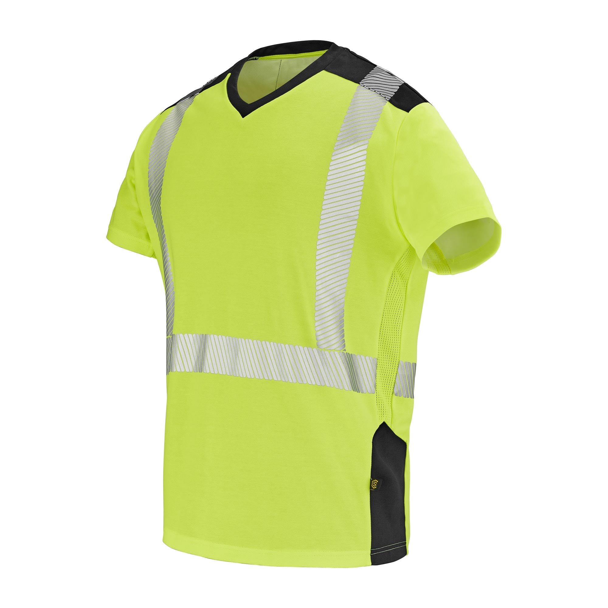 Tee-shirt SIROCCO Jaune Fluo / Noir Haute Visibilité de la marque Cepovett Safety - Photo 3/4