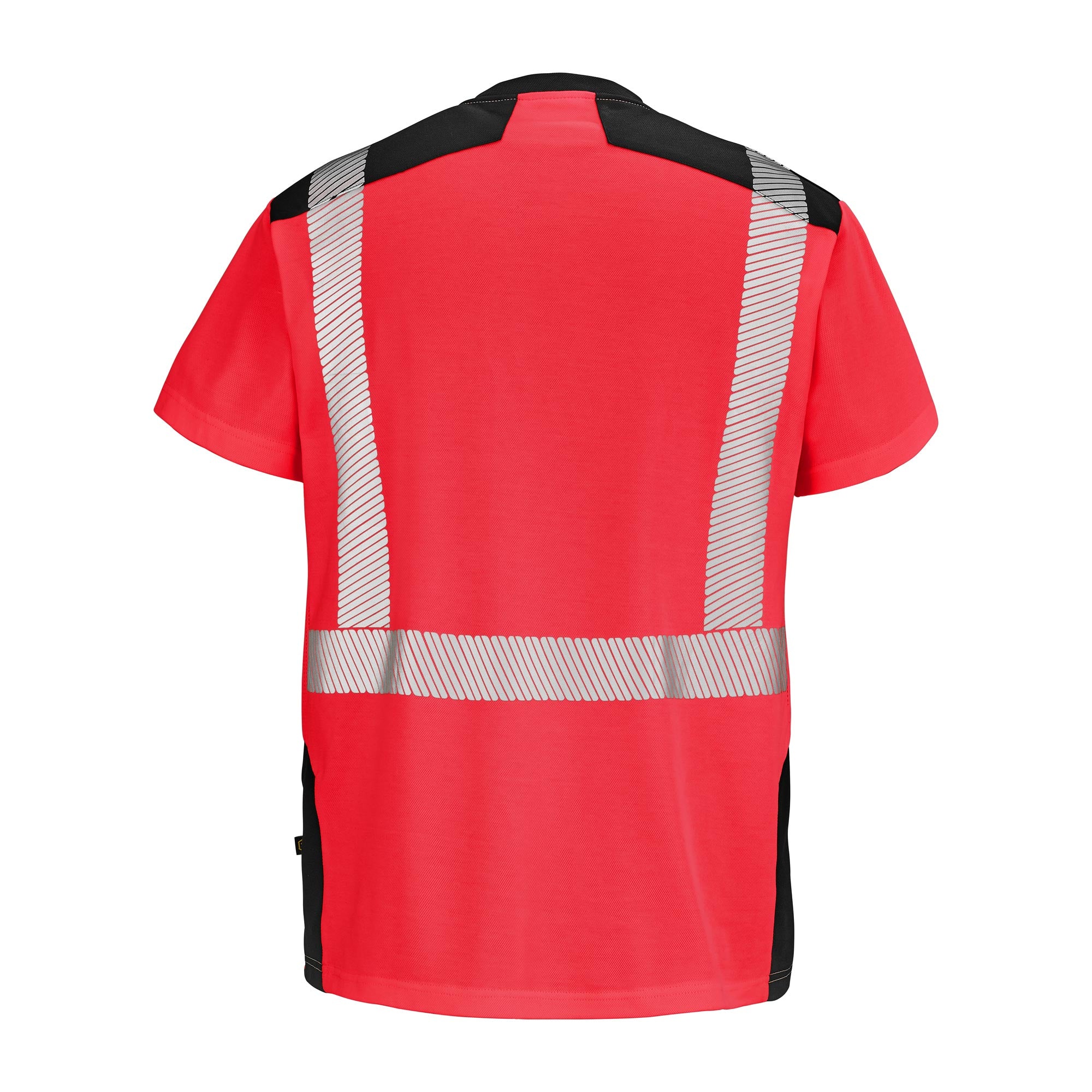 Tee-shirt SIROCCO Rouge Fluo / Noir Haute Visibilité de la marque Cepovett Safety - Photo dos