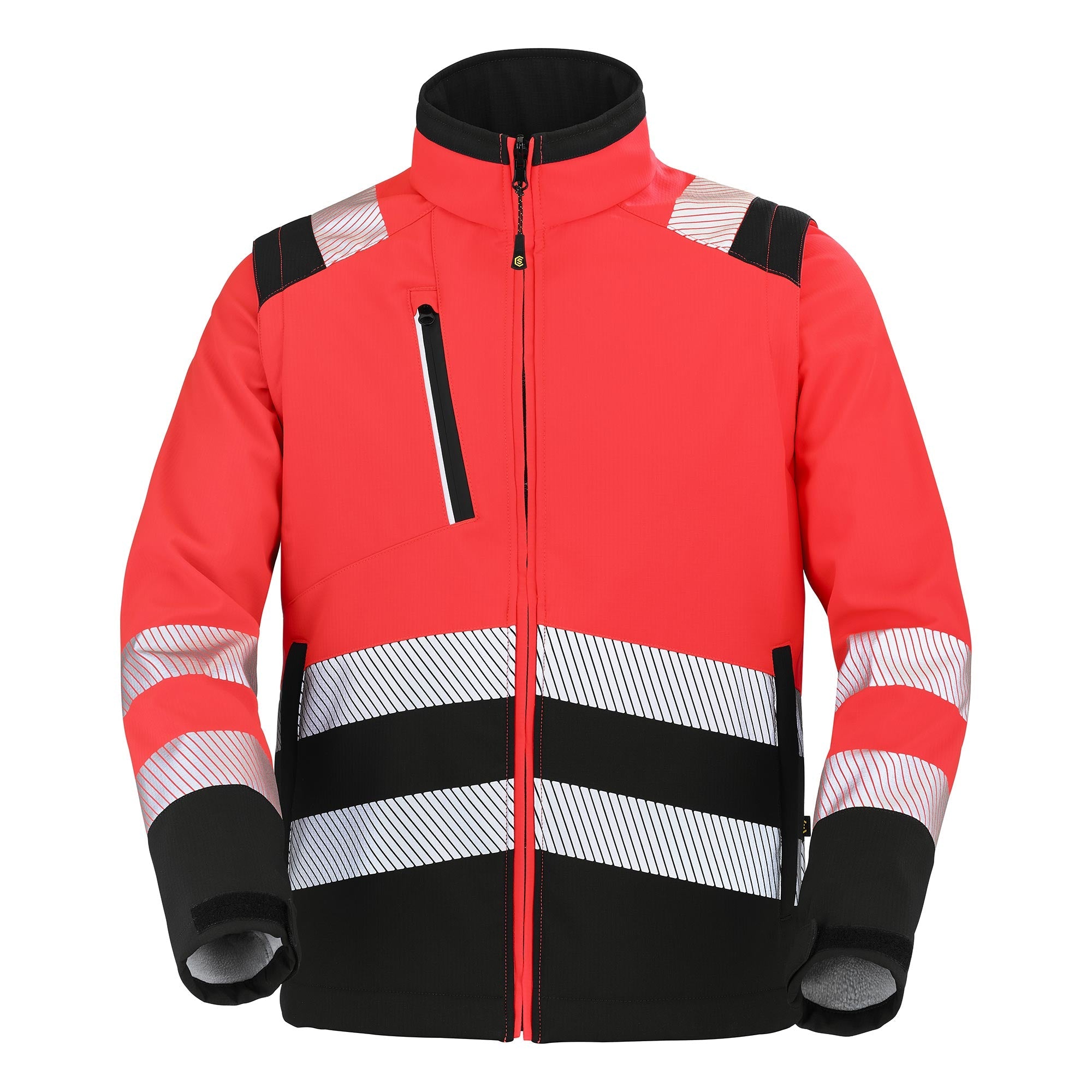 Softshell TATRAS XP Rouge Fluo /Noir Haute Visibilité de la marque Cepovett Safety - Photo face