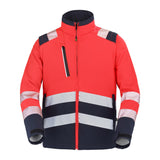 Softshell TATRAS XP Rouge Fluo / Navy Haute Visibilité de la marque Cepovett Safety - Photo face