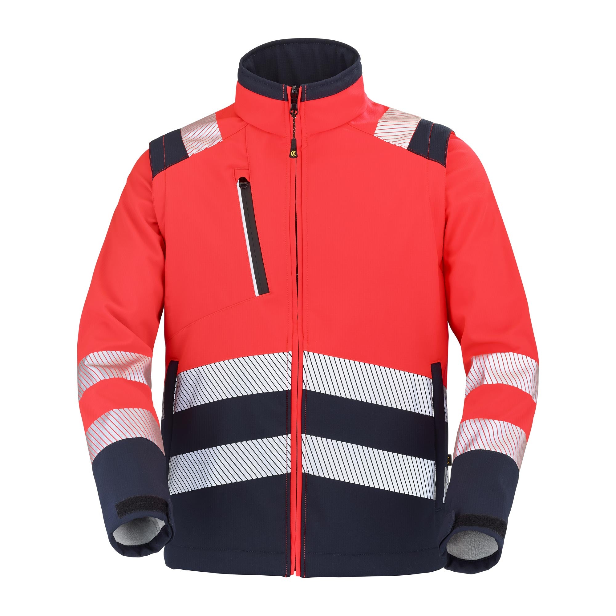 Softshell TATRAS XP Rouge Fluo / Navy Haute Visibilité de la marque Cepovett Safety - Photo face