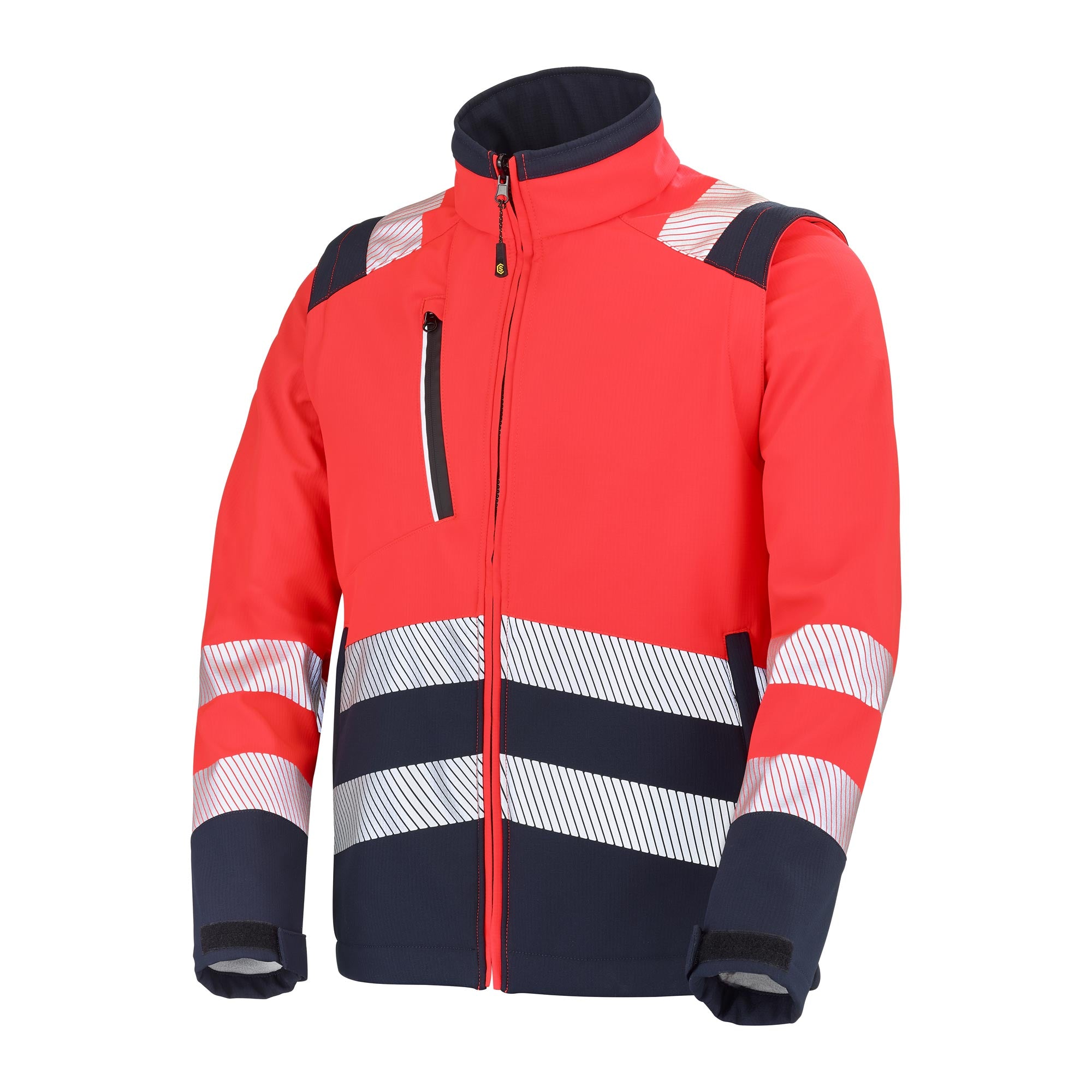 Softshell TATRAS XP Rouge Fluo / Navy Haute Visibilité de la marque Cepovett Safety - Photo 3/4