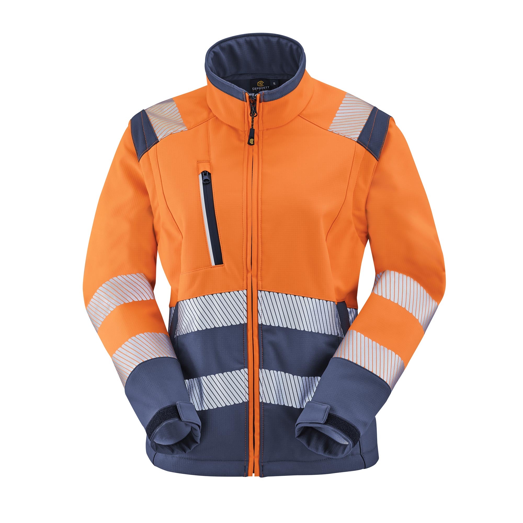 Softshell TIAN Jaune Fluo / Bleu Marine Haute Visibilité de la marque Cepovett Safety - Photo 3/4