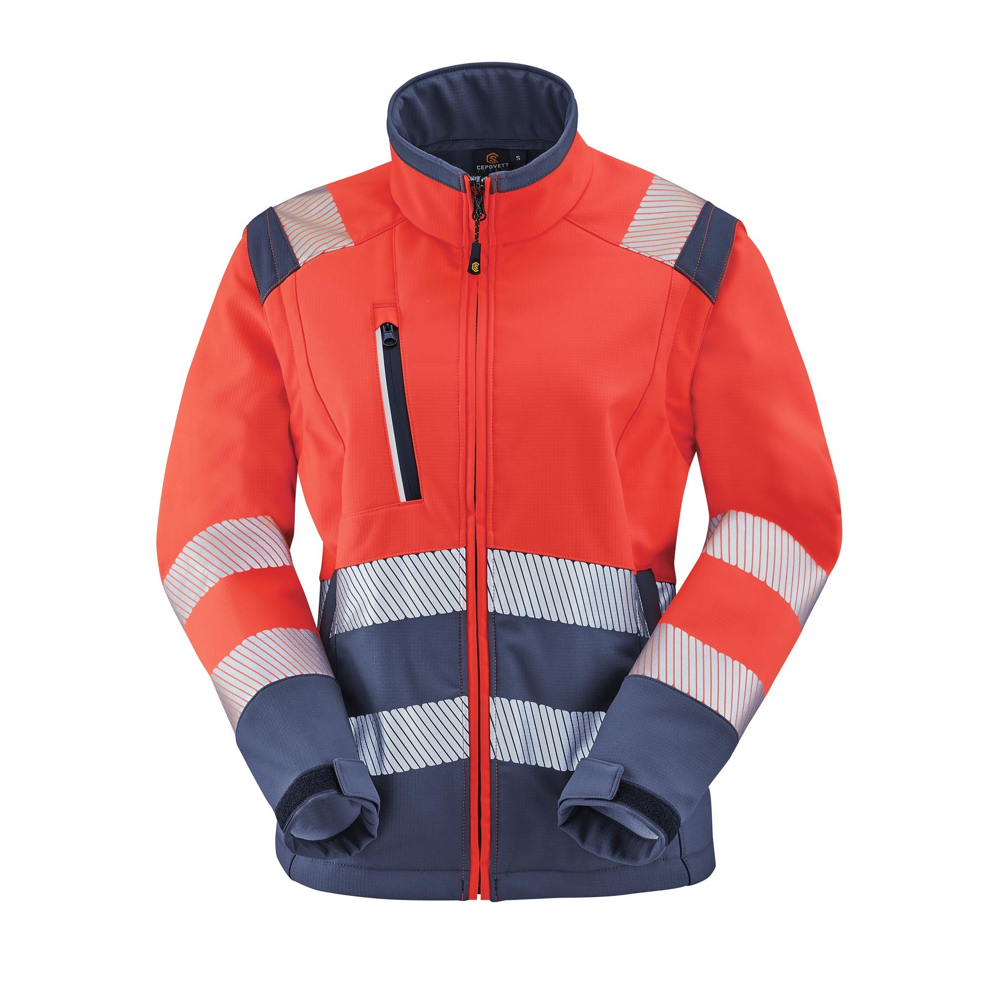 Softshell TIAN Jaune Fluo / Bleu Marine Haute Visibilité de la marque Cepovett Safety - Photo 3/4