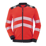 Sweat zippé VALLOUISE Rouge Fluo / Noir Haute Visibilité de la marque Cepovett Safety - Photo face
