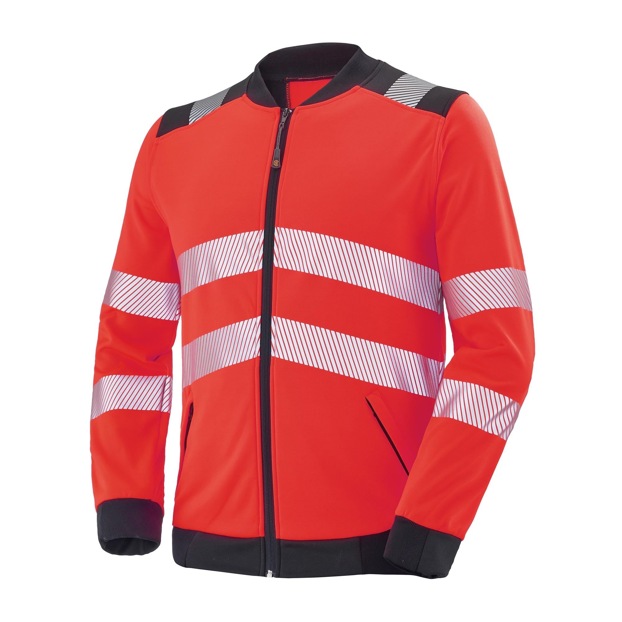 Sweat zippé VALLOUISE Rouge Fluo / Noir Haute Visibilité de la marque Cepovett Safety - Photo 3/4