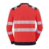 Sweat zippé VALLOUISE Rouge Fluo / Noir Haute Visibilité de la marque Cepovett Safety - Photo dos