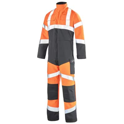 Combinaison de travail orange fluo Cepovett Safety 1 Zip SILVER TECH 350 IN
