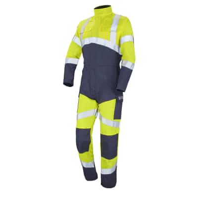 Combinaison de travail jaune fluo cepovett safety 1 Zip SILVER TECH 260